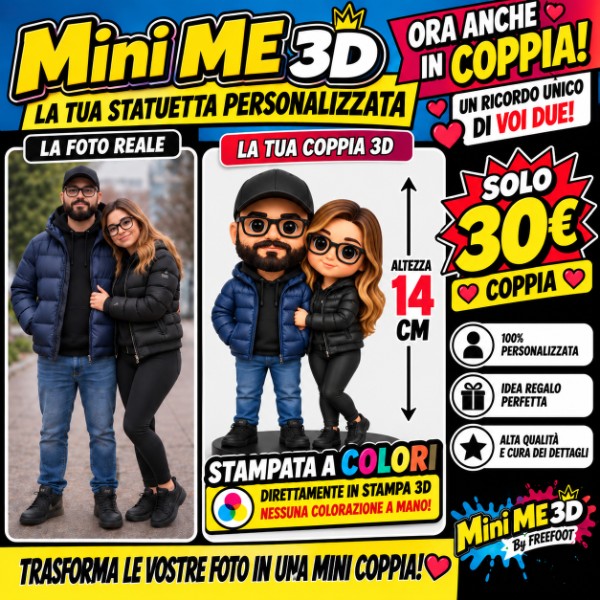 MiniMe 3D – La tua statuetta di Coppia personalizzata